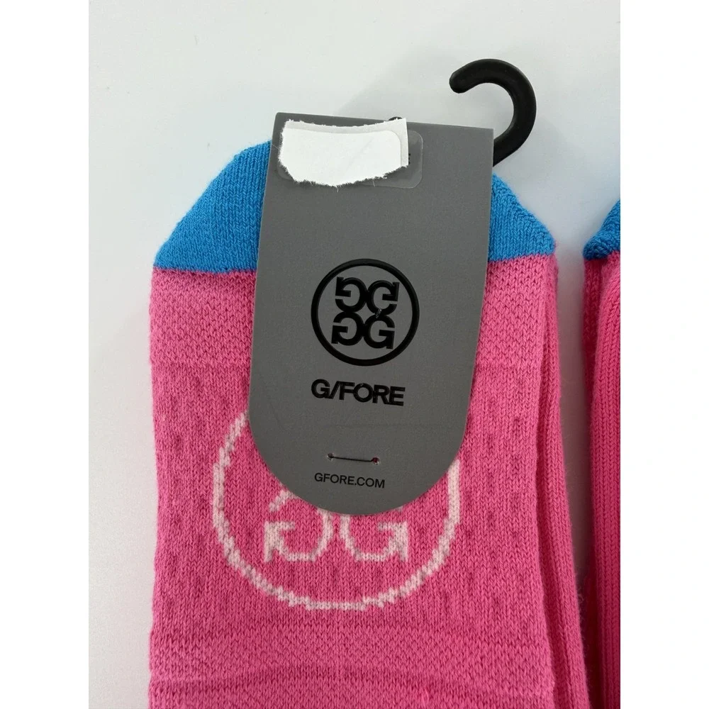G/Fore Men's Golf Crew Socks Small/Medium Knockout Pink 2 Pairs Pray For Birdies